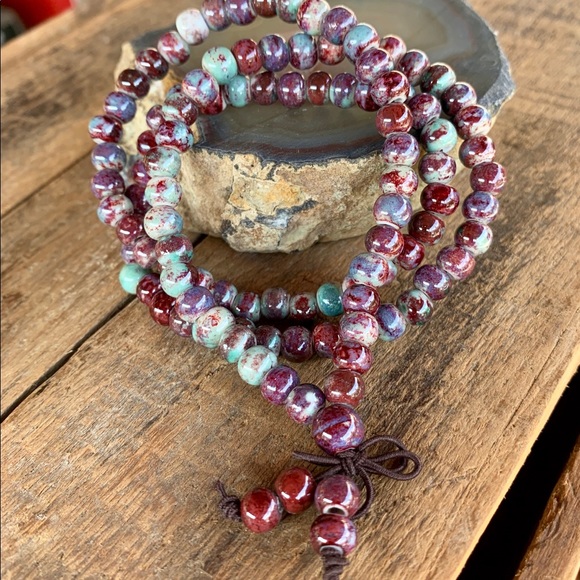 ✨MULTI LAYER BOHO CERAMIC BEAD BRACELET 6mm - Picture 4 of 6